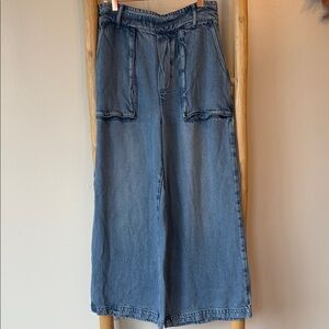 YFB Young Fabulous & Broke Sadie Chambray Wide Leg Soft & Stretchy Denim Pants L